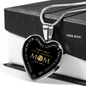 To My Mom Loving And Encouraging Mom Necklace Stainless Steel or 18k Gold Heart 18-22"-Express Your Love Gifts