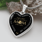 To My Mom Loving And Encouraging Mom Necklace Stainless Steel or 18k Gold Heart 18-22"-Express Your Love Gifts