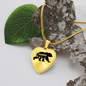 To My Mom Mama Bear Necklace Stainless Steel or 18k Gold Heart 18-22"-Express Your Love Gifts
