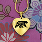 To My Mom Mama Bear Necklace Stainless Steel or 18k Gold Heart 18-22"-Express Your Love Gifts