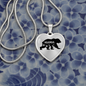 To My Mom Mama Bear Necklace Stainless Steel or 18k Gold Heart 18-22"-Express Your Love Gifts