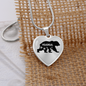 To My Mom Mama Bear Necklace Stainless Steel or 18k Gold Heart 18-22"-Express Your Love Gifts