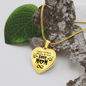 To My Mom No Voice Necklace Stainless Steel or 18k Gold Heart 18-22"-Express Your Love Gifts