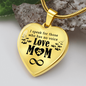 To My Mom No Voice Necklace Stainless Steel or 18k Gold Heart 18-22"-Express Your Love Gifts