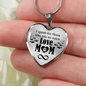 To My Mom No Voice Necklace Stainless Steel or 18k Gold Heart 18-22"-Express Your Love Gifts