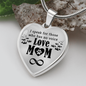 To My Mom No Voice Necklace Stainless Steel or 18k Gold Heart 18-22"-Express Your Love Gifts