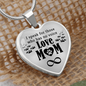 To My Mom No Voice Necklace Stainless Steel or 18k Gold Heart 18-22"-Express Your Love Gifts