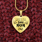 To My Mom No Voice Necklace Stainless Steel or 18k Gold Heart 18-22"-Express Your Love Gifts