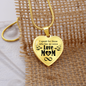 To My Mom No Voice Necklace Stainless Steel or 18k Gold Heart 18-22"-Express Your Love Gifts