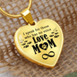 To My Mom No Voice Necklace Stainless Steel or 18k Gold Heart 18-22"-Express Your Love Gifts