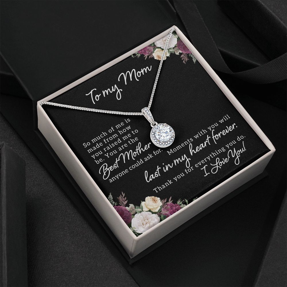 To My Mom So Much of Me Eternal Hope Necklace Message Card-Express Your Love Gifts