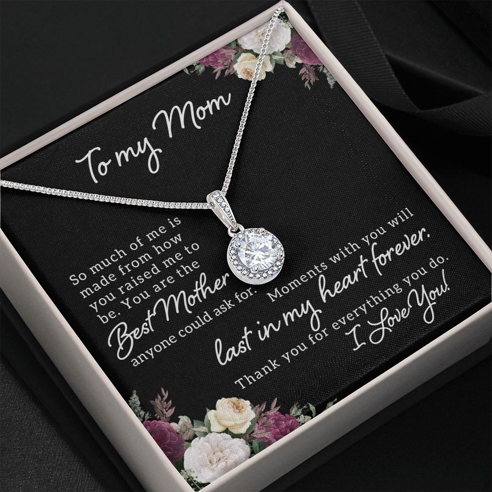 To My Mom So Much of Me Eternal Hope Necklace Message Card-Express Your Love Gifts