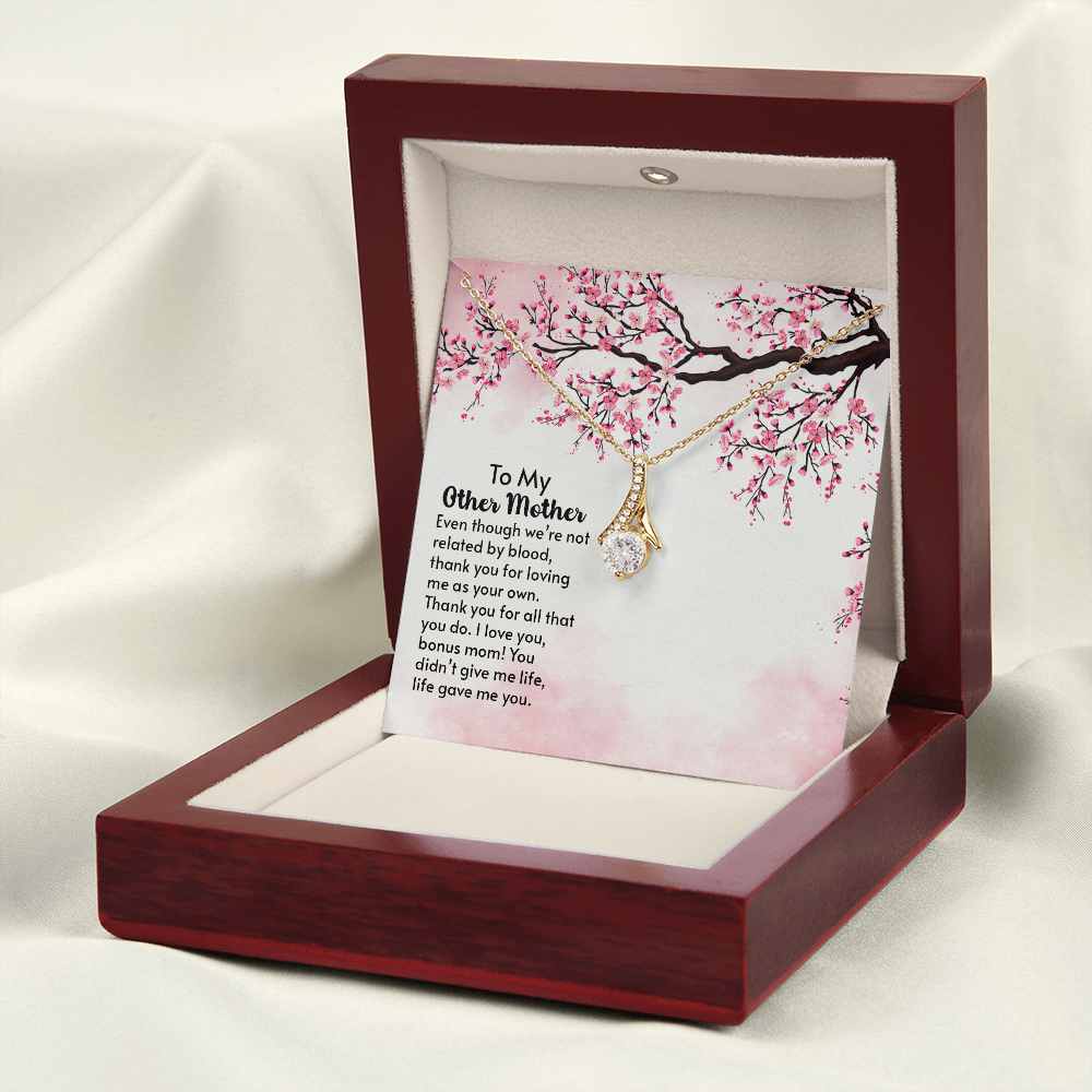 To My Mother-in-Law Other Mother Alluring Ribbon Necklace Message Card-Express Your Love Gifts