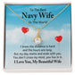To My Navy Wife I Know the Distance is Hard Alluring Ribbon Necklace Message Card-Express Your Love Gifts