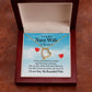To My Navy Wife I Know the Distance is Hard Forever Necklace w Message Card-Express Your Love Gifts