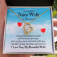 To My Navy Wife I Know the Distance is Hard Forever Necklace w Message Card-Express Your Love Gifts