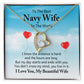 To My Navy Wife I Know the Distance is Hard Forever Necklace w Message Card-Express Your Love Gifts