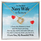 To My Navy Wife I Know the Distance is Hard Infinity Knot Necklace Message Card-Express Your Love Gifts
