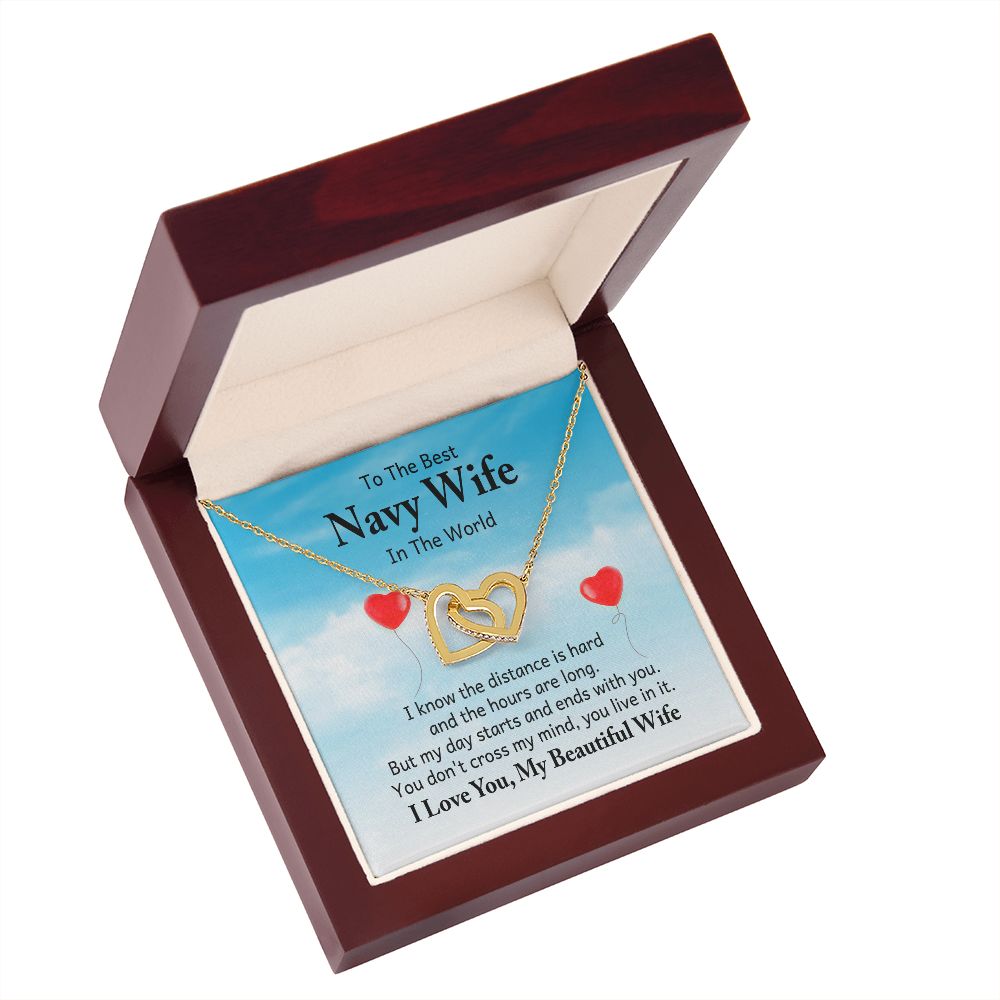To My Navy Wife I Know the Distance is Hard Inseparable Necklace-Express Your Love Gifts