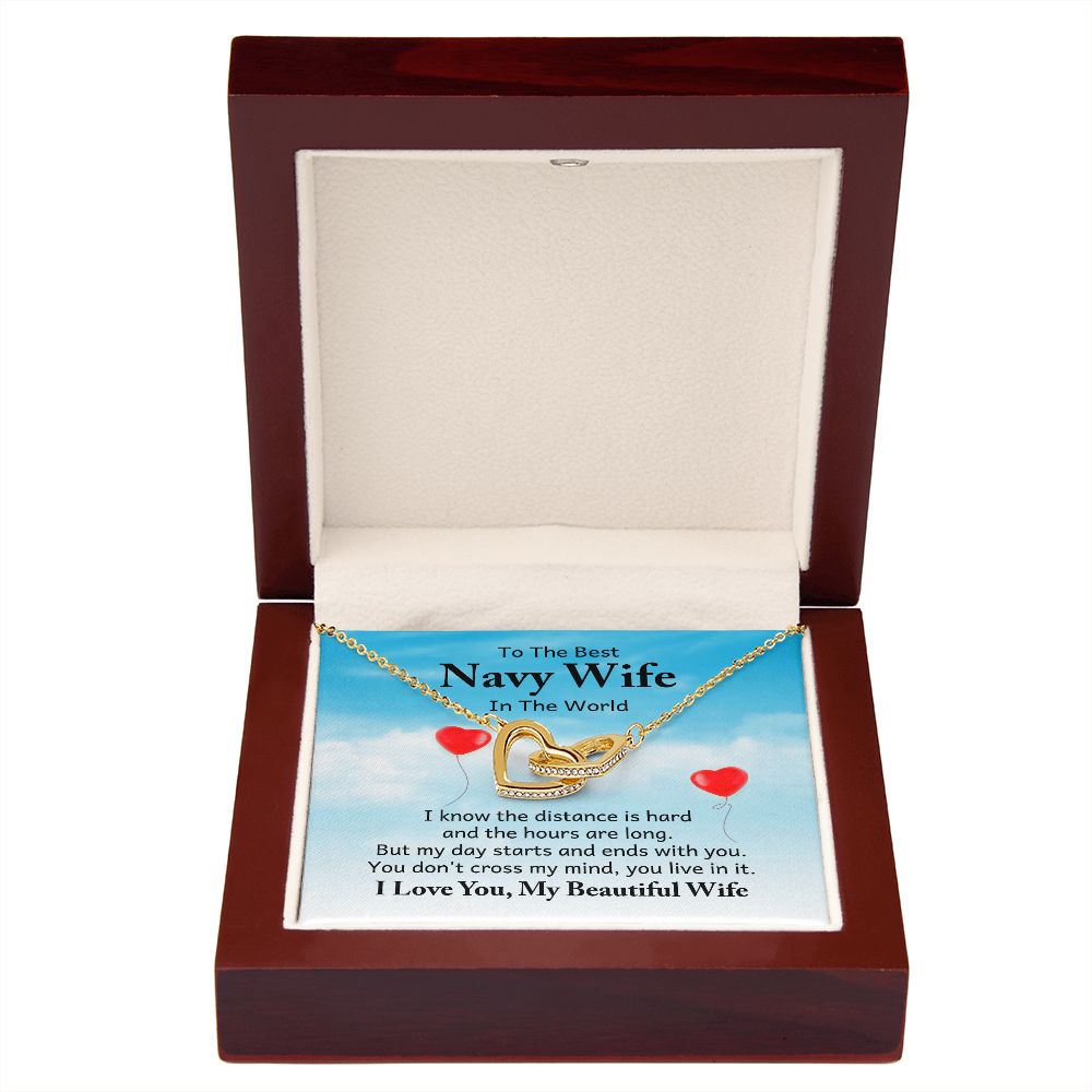 To My Navy Wife I Know the Distance is Hard Inseparable Necklace-Express Your Love Gifts