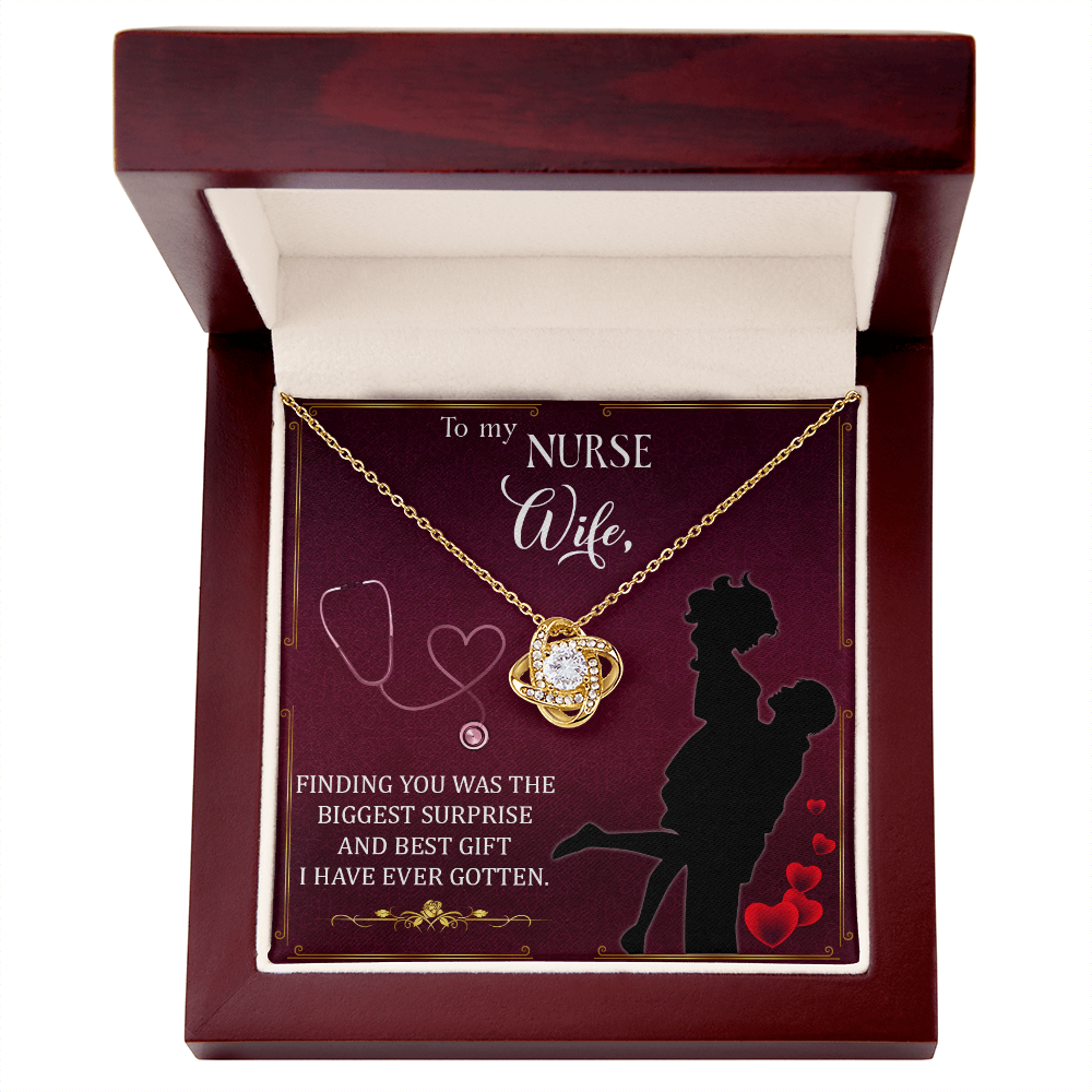 To My Nurse Wife Finding You Healthcare Medical Worker Nurse Appreciation Gift Infinity Knot Necklace Message Card-Express Your Love Gifts