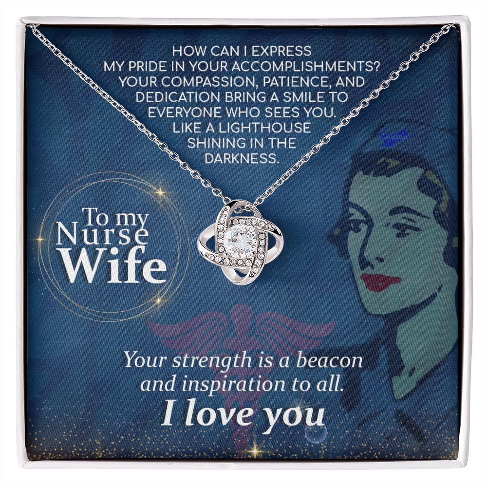 To My Nurse Wife How Can I Healthcare Medical Worker Nurse Appreciation Gift Infinity Knot Necklace Message Card-Express Your Love Gifts