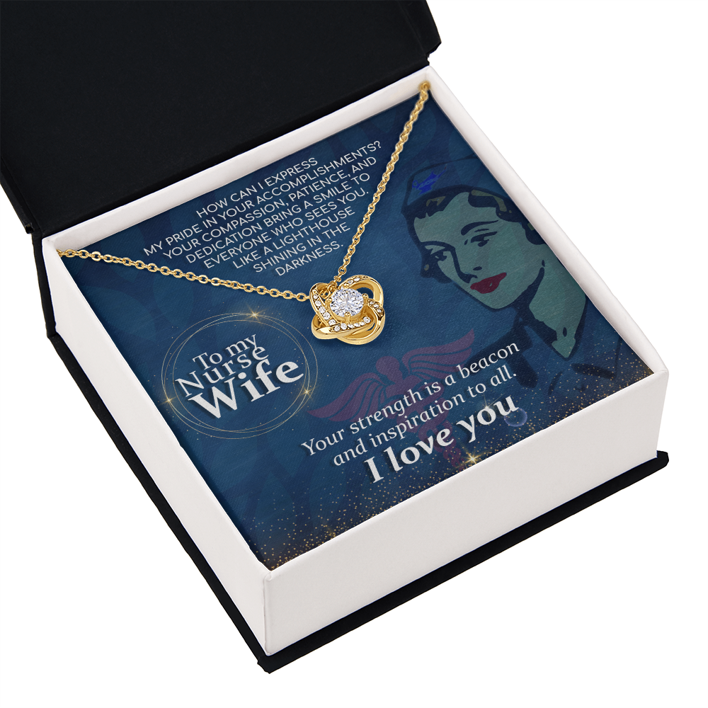To My Nurse Wife How Can I Healthcare Medical Worker Nurse Appreciation Gift Infinity Knot Necklace Message Card-Express Your Love Gifts