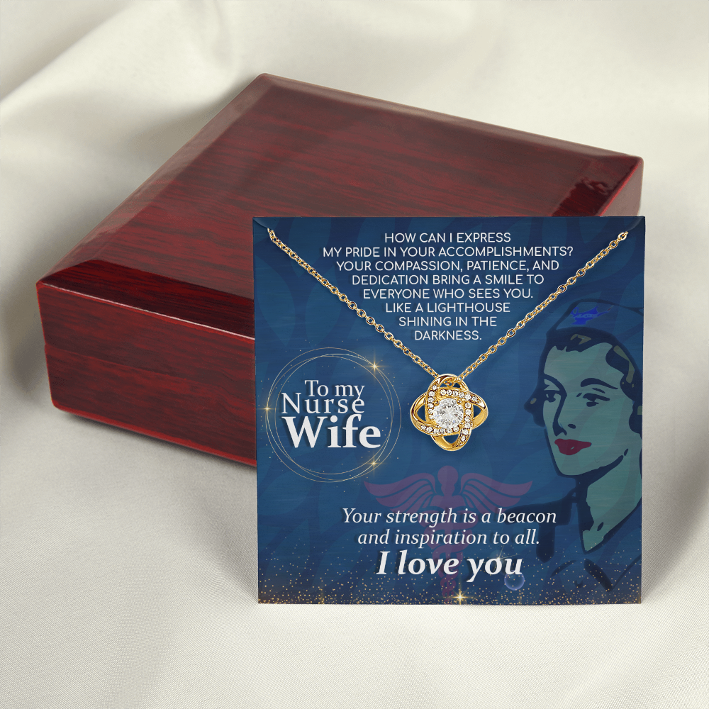 To My Nurse Wife How Can I Healthcare Medical Worker Nurse Appreciation Gift Infinity Knot Necklace Message Card-Express Your Love Gifts