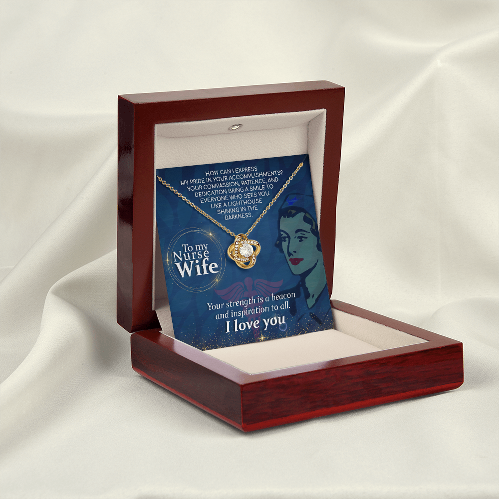 To My Nurse Wife How Can I Healthcare Medical Worker Nurse Appreciation Gift Infinity Knot Necklace Message Card-Express Your Love Gifts