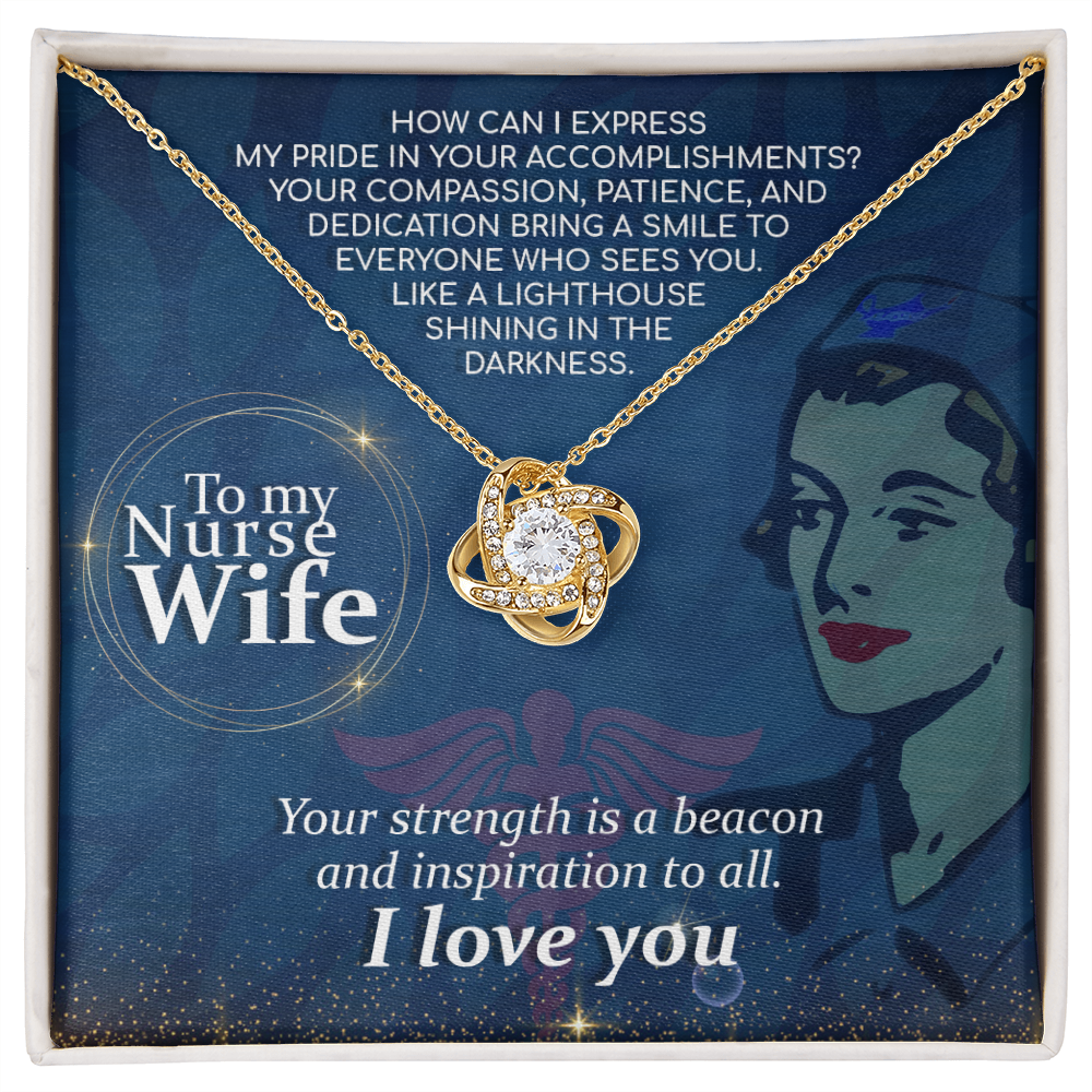 To My Nurse Wife How Can I Healthcare Medical Worker Nurse Appreciation Gift Infinity Knot Necklace Message Card-Express Your Love Gifts