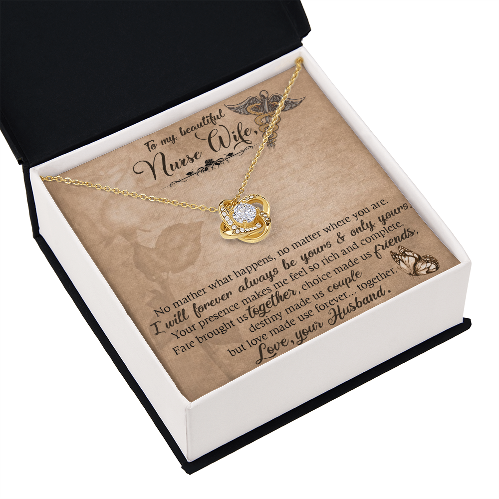 To My Nurse Wife In This Difficult Time Healthcare Medical Worker Nurse Appreciation Gift Infinity Knot Necklace Message Card-Express Your Love Gifts