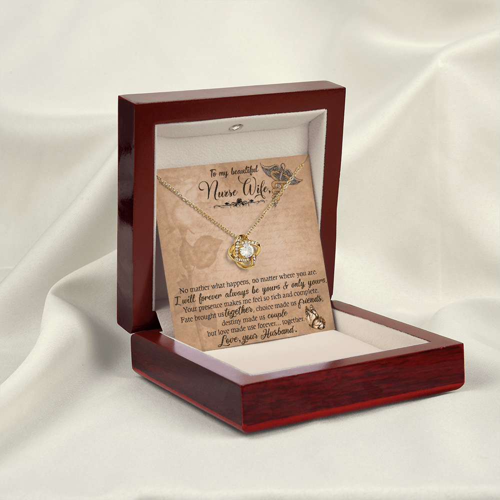 To My Nurse Wife In This Difficult Time Healthcare Medical Worker Nurse Appreciation Gift Infinity Knot Necklace Message Card-Express Your Love Gifts