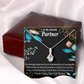 To My Partner Forever Yours Alluring Ribbon Necklace Message Card-Express Your Love Gifts