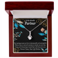 To My Partner Forever Yours Alluring Ribbon Necklace Message Card-Express Your Love Gifts