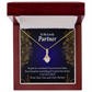 To My Partner In Everything Alluring Ribbon Necklace Message Card-Express Your Love Gifts