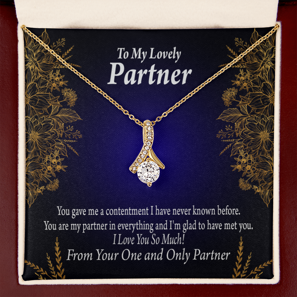 To My Partner In Everything Alluring Ribbon Necklace Message Card-Express Your Love Gifts