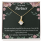 To My Partner Life Together Alluring Ribbon Necklace Message Card-Express Your Love Gifts