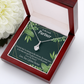 To My Partner Lucky To Have You Alluring Ribbon Necklace Message Card-Express Your Love Gifts