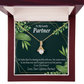 To My Partner Lucky To Have You Alluring Ribbon Necklace Message Card-Express Your Love Gifts