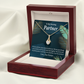 To My Partner Most Wonderful Partner Alluring Ribbon Necklace Message Card-Express Your Love Gifts