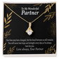 To My Partner Never Lose Hope Strength Alluring Ribbon Necklace Message Card-Express Your Love Gifts