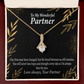 To My Partner Never Lose Hope Strength Alluring Ribbon Necklace Message Card-Express Your Love Gifts