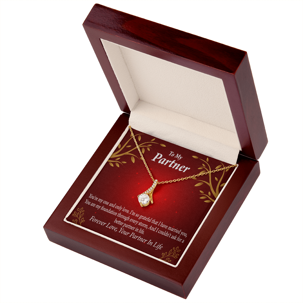 To My Partner One and Only Alluring Ribbon Necklace Message Card-Express Your Love Gifts