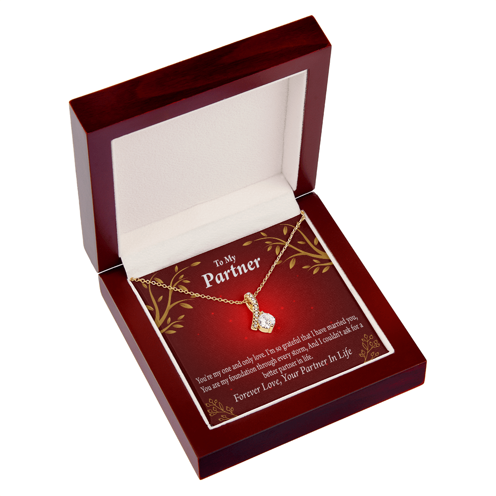 To My Partner One and Only Alluring Ribbon Necklace Message Card-Express Your Love Gifts