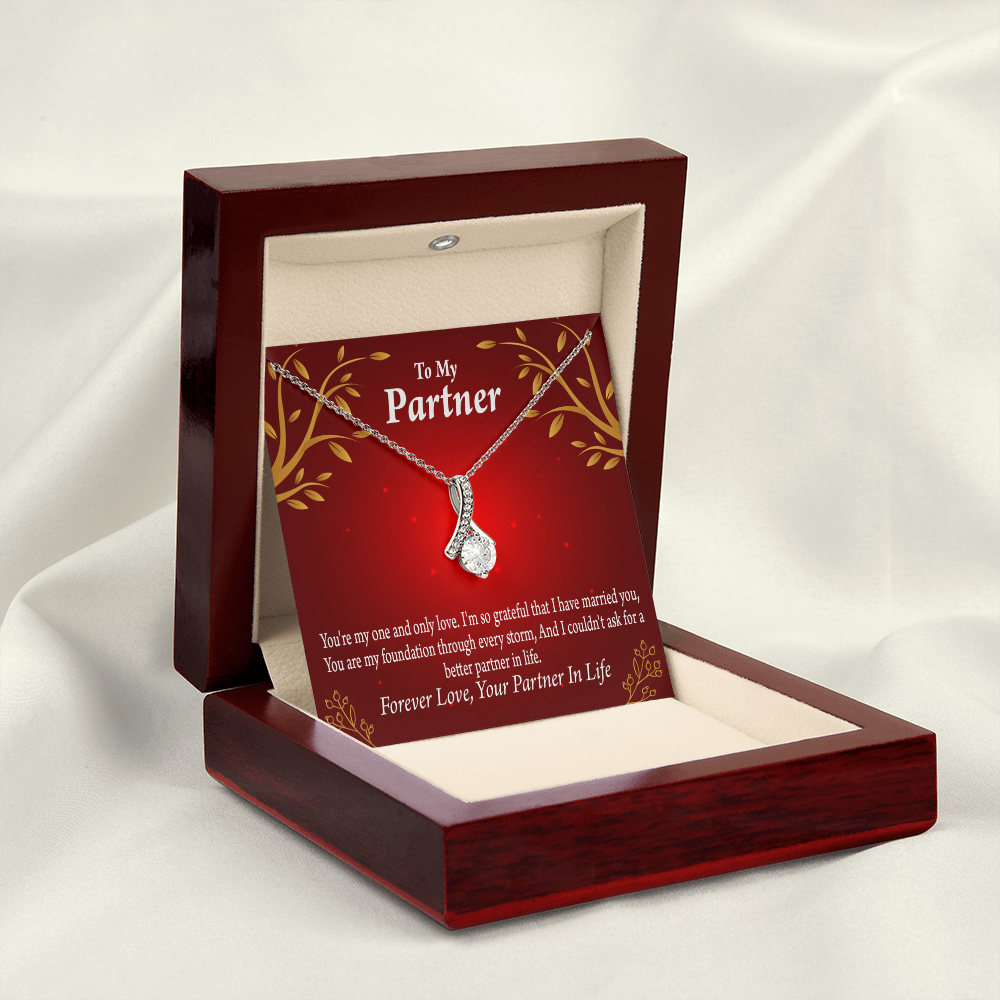 To My Partner One and Only Alluring Ribbon Necklace Message Card-Express Your Love Gifts