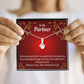To My Partner One and Only Alluring Ribbon Necklace Message Card-Express Your Love Gifts