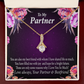 To My Partner Partner and Bestfriend Alluring Ribbon Necklace Message Card-Express Your Love Gifts