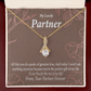 To My Partner Perfect Gift Of My Life Alluring Ribbon Necklace Message Card-Express Your Love Gifts