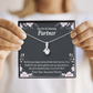To My Partner You're Amazing Alluring Ribbon Necklace Message Card-Express Your Love Gifts