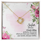 To My Sister A Female Sibling Infinity Knot Necklace Message Card-Express Your Love Gifts